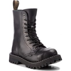 Glany STEEL - 105/O/B Black 1. Czarne glany damskie Steel, ze skóry, klasyczne, bez obcasa, bez zapięcia. W wyprzedaży za 219,00 zł.