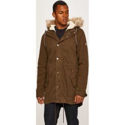 Tommy Jeans - Kurtka. Żółte płaszcze męskie Tommy Jeans, xl, bez wzorów, z bawełny, długie, z kapturem. W wyprzedaży za 729,90 zł.