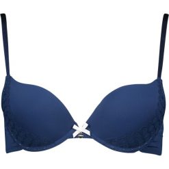 Biustonosz push-up "Anouk" w kolorze granatowym. Niebieskie biustonosze Lascana & Co., w koronkowe wzory, z koronki. W wyprzedaży za 59,95 zł.