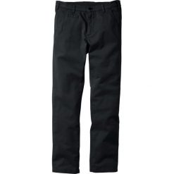Spodnie ze stretchem chino Slim Fit bonprix czarny. Czarne spodnie męskie bonprix, m, bez wzorów, klasyczne. Za 89,99 zł.