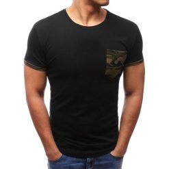 T-shirty męskie: T-shirt męski z kieszonką czarny (rx2702)