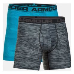 Bokserki męskie: Under Armour Bokserki męskie Original 6in 2 Pack Novlt niebiesko-grafitowe r. S (1299994-929)