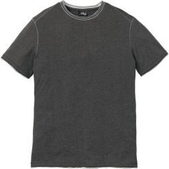 T-shirt z brzegami bez obszycia bonprix antracytowy melanż. Szare koszulki męskie bonprix, s, bez wzorów, z kontrastowym kołnierzykiem. Za 34,99 zł.