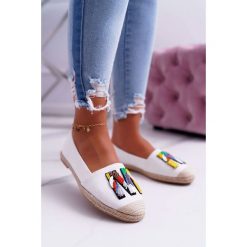 Espadryle Damskie Białe z Naszywkami Meadia. Białe espadryle damskie SEA, z aplikacjami, z materiału. Za 39,00 zł.