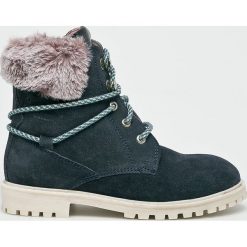 Pepe Jeans - Botki dziecięce. Niebieskie botki dziewczęce Pepe Jeans, z okrągłym noskiem, na sznurówki. W wyprzedaży za 199,90 zł.