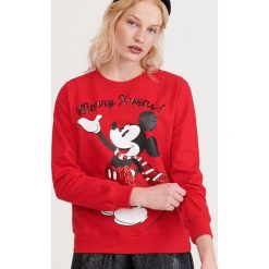 Świąteczna bluza z nadrukiem - Czerwony. Czerwone bluzy damskie Reserved, s, z nadrukiem, bez rękawów, bez kaptura. Za 79,99 zł.