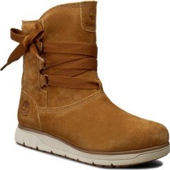 Botki TIMBERLAND - Leighland Pull On A17MW Wp Trapper Tan. Brązowe buty zimowe damskie Timberland, z materiału. W wyprzedaży za 419,00 zł.
