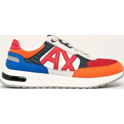 Armani Exchange - Buty. Czarne sneakersy męskie Armani Exchange, z okrągłym noskiem, na sznurówki. W wyprzedaży za 429,90 zł.