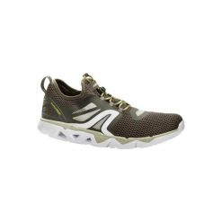 Buty męskie do szybkiego marszu PW 500 Fresh kolor zielony/khaki. Brązowe buty sportowe męskie marki NEWFEEL, z poliesteru, bez zapięcia, trekkingowe. Za 119,99 zł.