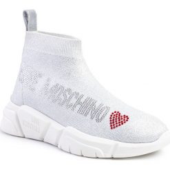 Sneakersy LOVE MOSCHINO - JA15093G1AIR0100 Bianco. Szare półbuty damskie Love Moschino, ze skóry. Za 869,00 zł.