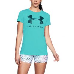 Bluzki z falbaną: Under Armour Koszulka damska Tech Graphic Twist SSC turkusowa r. XS (1309897-425)