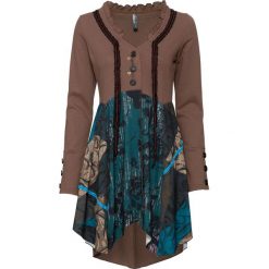 Bluza rozpinana bonprix jasnobrązowy. Pomarańczowe bluzy damskie bonprix, z nadrukiem. Za 149,99 zł.