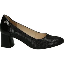 Czółenka - F961-18 PU NE. Czarne buty ślubne damskie Venezia, ze skóry. Za 299,00 zł.