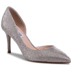 Szpilki STEVE MADDEN - Lessons-R SM11000962-02003-998 Rhinetone. Szare półbuty damskie Steve Madden, bez wzorów, z tworzywa sztucznego, bez obcasa, na szpilce, bez zapięcia. Za 449,00 zł.