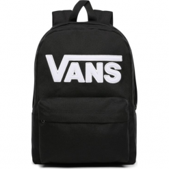 PLECAK NEW SKOOL BACKPACK. Czarne plecaki męskie Vans, w paski, z tkaniny. W wyprzedaży za 111,99 zł.