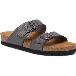 Klapki DR. BRINKMANN - 701437 Grau 9. Szare klapki damskie Dr. Brinkmann, bez wzorów, ze skóry, bez obcasa. Za 179,00 zł.