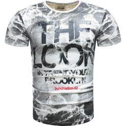 Koszulka męska t-shirt z nadrukiem biały Recea. Białe t-shirty męskie Recea, s, z nadrukiem, z bawełny, klasyczne, bez kołnierzyka. W wyprzedaży za 9,99 zł.