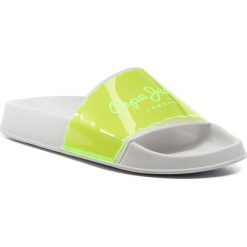 Klapki PEPE JEANS - Flap Fluor PLS70052 Neon Yellow 044. Żółte klapki damskie Pepe Jeans, bez wzorów, z jeansu, bez obcasa. W wyprzedaży za 89,00 zł.