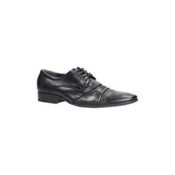 Buty wizytowe męskie: Richelieu Casu Czarne buty wizytowe sznurowane 882-9
