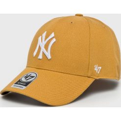 47brand - Czapka. Żółte czapki męskie 47brand, z wełny. W wyprzedaży za 49,90 zł.