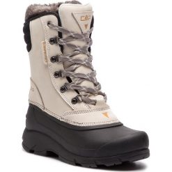 Śniegowce CMP - Knos Wmn Snow Boot Wp 38Q4556 Rock A121. Białe kozaki damskie CMP, na zimę, ze skóry, rockowe, bez obcasa, bez zapięcia. W wyprzedaży za 299,00 zł.