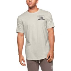 Under Armour Pursuit Koszulka Biały Szary. Szare podkoszulki męskie Under Armour, s, z nadrukiem, z bawełny, z krótkim rękawem. Za 137,95 zł.