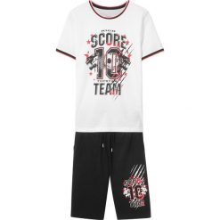 T-shirt + spodnie (2 części) bonprix biało-czarny. Białe t-shirty chłopięce bonprix, bez wzorów, bez rękawów. Za 44,99 zł.