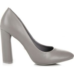 Czółenka: SZARE CZÓŁENKA NA SŁUPKU IDEAL SHOES odcienie szarości i srebra