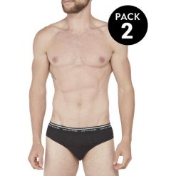 Slipy (2 szt.) w kolorze czarnym. Czarne slipy męskie Pierre Cardin, xxl, z nadrukiem. W wyprzedaży za 52,95 zł.