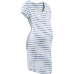 Koszula nocna ciążowa i do karmienia bonprix naturalny melanż - niebieski w paski. Białe bielizna ciążowa marki bonprix, melanż, moda ciążowa. Za 37,99 zł.