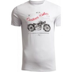 T-shirt męski TSM611 - biały - Outhorn. Białe koszulki męskie Outhorn, m, bez wzorów, bez kołnierzyka. Za 39,99 zł.