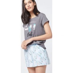 Etam - Szorty piżamowe Mint. Niebieskie piżamy damskie Etam, s, bez wzorów, z wiskozy, bez rękawów. W wyprzedaży za 59,90 zł.