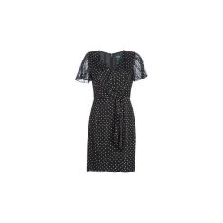 Sukienki krótkie Lauren Ralph Lauren POLKA DOT-SHORT SLEEVE-DAY DRESS. Czarne sukienki damskie Lauren Ralph Lauren, bez wzorów, bez kołnierzyka, z krótkim rękawem, krótkie, mini. Za 789,00 zł.