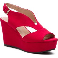 Sandały JENNY FAIRY - LS4987-01 Red. Czerwone klapki damskie Jenny Fairy, bez wzorów, ze skóry ekologicznej, bez obcasa, na obcasie. Za 99,99 zł.