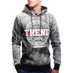 Bluza męska z kapturem szara Recea. Szare bluzy męskie Recea, xl, z napisami, z bawełny, z kapturem, bez rękawów, z kapturem. Za 69,95 zł.
