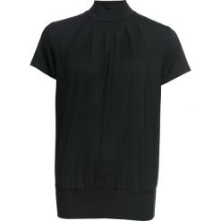 Shirt, krótki rękaw bonprix czarny. Czarne koszulki damskie bonprix, bez wzorów, eleganckie, ze stójką, z krótkim rękawem. Za 54,99 zł.