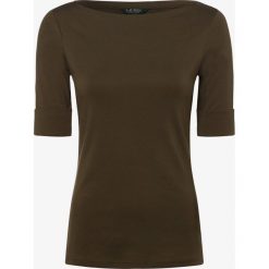 Lauren Ralph Lauren - T-shirt damski, beżowy. Brązowe t-shirty damskie Lauren Ralph Lauren, xs, bez wzorów, bez kołnierzyka. Za 179,95 zł.