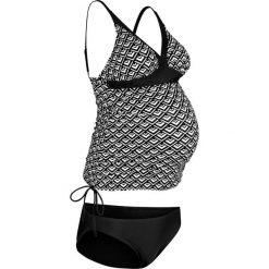 Tankini ciążowe (2 części) bonprix czarno-biały. Czarne stroje kąpielowe ciążowe bonprix, bez wzorów. Za 99,98 zł.