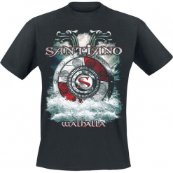 Santiano Walhalla T-Shirt czarny. Czarne koszulki męskie Santiano, s, bez wzorów, z okrągłym kołnierzem. Za 74,90 zł.