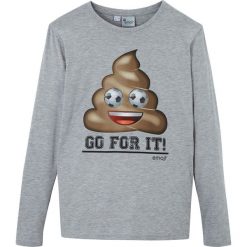 Shirt z długim rękawem EMOJI bonprix jasnoszary melanż. Szare t-shirty chłopięce bonprix, z nadrukiem, z długim rękawem. Za 44,99 zł.