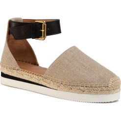 Espadryle SEE BY CHLOÉ - Sunset SB34178A Fabric Oasi 30/Nat Calf 999 Nero. Brązowe espadryle damskie See by Chloé, na co dzień, bez wzorów, ze skóry, bez obcasa, na płaskiej podeszwie, bez zapięcia. W wyprzedaży za 779,00 zł.