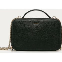 Furla - Torebka skórzana Babylon. Czarne listonoszki damskie Furla, w paski, z poliesteru, na ramię, małe, bez dodatków. Za 759,90 zł.