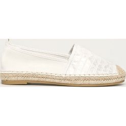 Answear - Espadryle Best Shoes. Białe espadryle damskie ANSWEAR, bez wzorów, ze skóry ekologicznej, bez obcasa, na obcasie. W wyprzedaży za 59,90 zł.