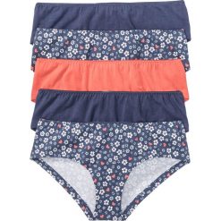 Figi hipster (5 par) bonprix indygo z nadrukiem + indygo+granatowy. Niebieskie majtki damskie bonprix. Za 49,95 zł.