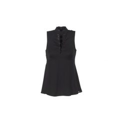 Bluzki Guess ANANE. Czarne bluzki damskie marki Guess, s, z aplikacjami, bez kołnierzyka, bez rękawów. Za 175,20 zł.