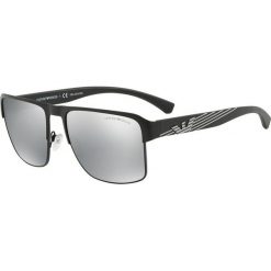 Emporio Armani - Okulary. Czarne okulary przeciwsłoneczne męskie marki Emporio Armani, z materiału. Za 629,90 zł.