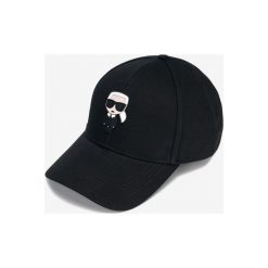 Karl Lagerfeld K/Ikonik Czapka z daszkiem Czarny. Czarne czapki damskie KARL LAGERFELD, z nadrukiem, z bawełny. Za 264,95 zł.