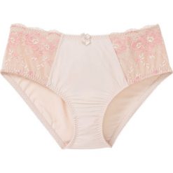 Figi maxi bonprix piaskowy beżowy - jasny koralowy. Brązowe majtki damskie bonprix, bez wzorów, z koronki. Za 29,99 zł.