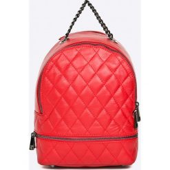 Answear - Plecak skórzany Stripes Vibes. Czerwone plecaki damskie ANSWEAR, z materiału. W wyprzedaży za 249,90 zł.