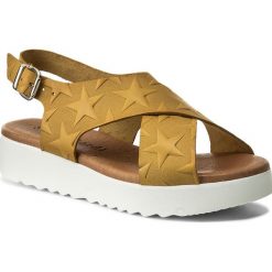 Sandały SERGIO BARDI - Caprie SS127310018KD 103. Żółte klapki damskie Sergio Bardi, bez wzorów, ze skóry, bez obcasa. W wyprzedaży za 169,00 zł.